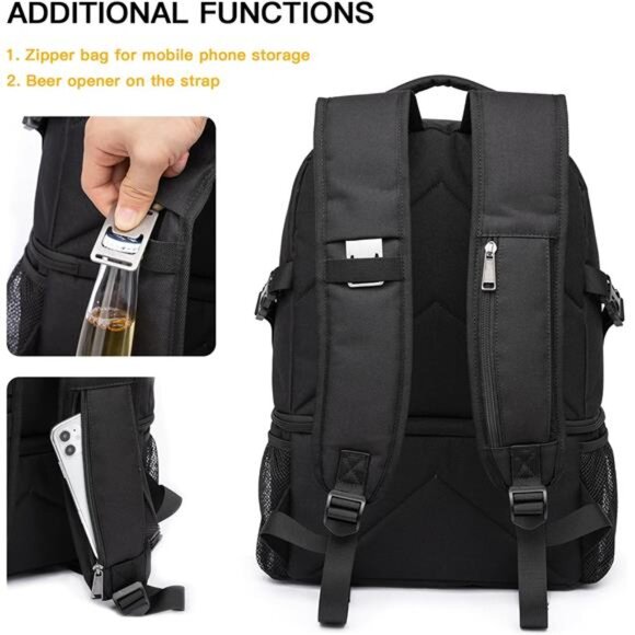 Insulated CoolerBackpack 38/42Cans DoubleDeck Leakproof Lightweight SoftBackpack - Picture 6 of 7